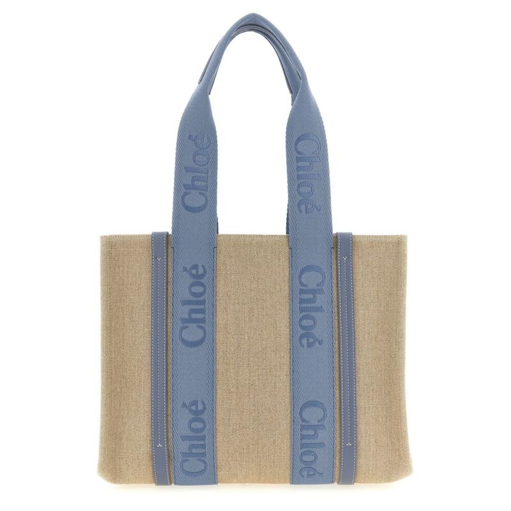Chloé Blue Linen Tote Women's Bag